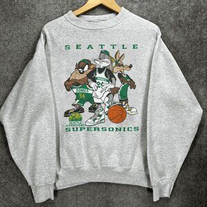 Vintage Seattle Supersonics Looney Tunes Sweatshirt, Retro NBA Basketball Shirt
